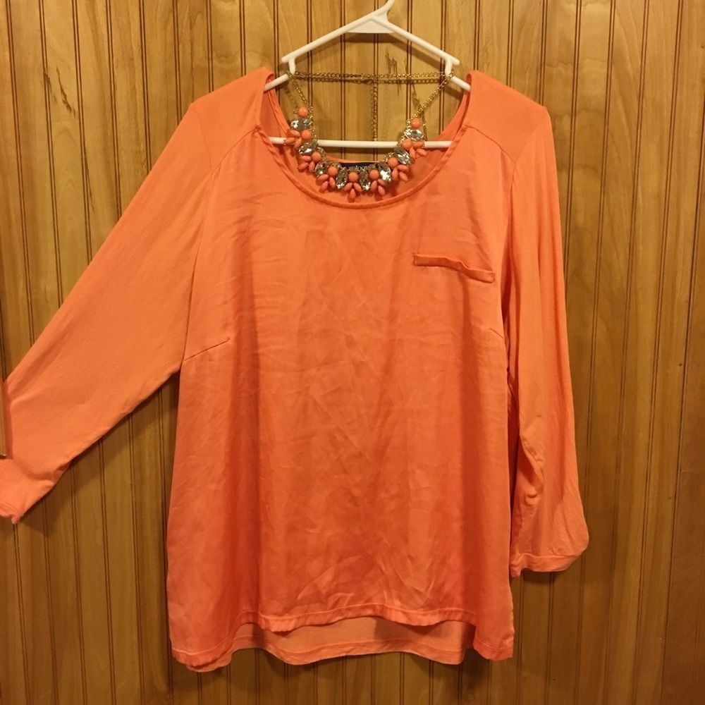 Eloquii Coral Blouse Sz 16